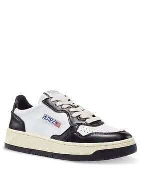 AUTRY
MEDALIST LOW BICOLOR SNEAKERS IN WHITE AND BLACK LEATHER Sz 6 
$ 265